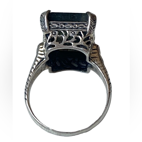 YS Labradorite Gemstone Sterling Silver Ornate Filigree Woman’s Ring Jewelry - Picture 6 of 12